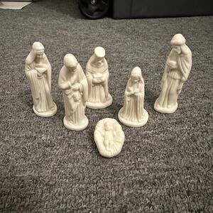 Vintage Enesco Nativity 6 Piece White 9300619